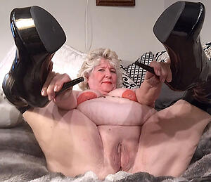 grannys in presumptuous heels poses naked