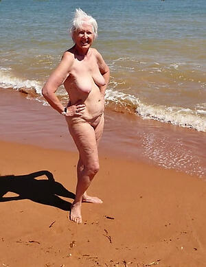 beautiful nude seashore granny public photo