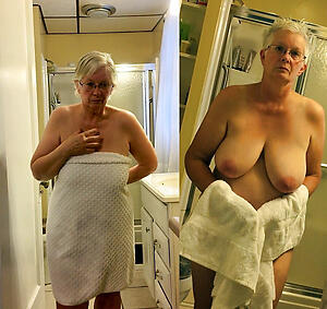 older women dressed then undressed